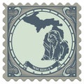 Michigan state postage stamp. Vector illustration decorative design Royalty Free Stock Photo