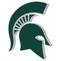 3D Emblem of the Michigan State Spartans, isolated on white background.