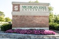 Michigan State University Emblem And Sign In East Lansing