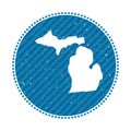 Michigan striped retro travel sticker.