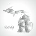 Michigan vector grey and silver shadow mosaic 3d map