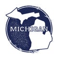 Michigan vector map. Royalty Free Stock Photo