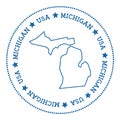 Michigan vector map sticker. Royalty Free Stock Photo