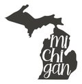 Michigan. Vector silhouette state.