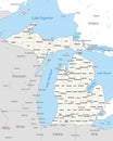 Counties map of the state of Michigan Royalty Free Stock Photo