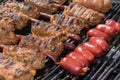Mici and sausage Royalty Free Stock Photo