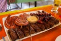 Mici and sausage Royalty Free Stock Photo