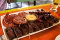 Mici and sausage Royalty Free Stock Photo