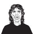 Jagger Vector Portrait Drawing Royalty Free Stock Photo