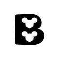 Mickey alphabet B Clipart Illustration Vector icon