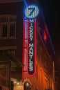 Mickey Mantles restaurant neon sign in Bricktown, Oklahoma City, OK, USA