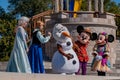 Mickey, Minnie , Anna, Elsa y Olaf in Mickeys Royal Friendship Faire in Magic Kingdom 8