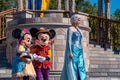 Mickey, Minnie and Elsa in Mickeys Royal Friendship Faire in Magic Kingdom 45