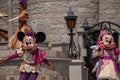 Mickey , Minnie in Mickeys Royal Friendship Faire on Cinderella Castle in Magic Kingdom at Walt Disney World Resort Royalty Free Stock Photo
