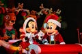 Mickey and Minnie Mouse as Mr and Mrs Claus Royalty Free Stock Photo