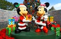 Mickey and minnie mouse christmas decor at disneyland hong kong Royalty Free Stock Photo