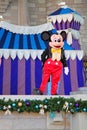 Mickey Mouse on the Castle Forecourt Stage at Christmas