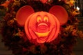 Mickey Mouse halloween jack 0 lantern lit at night