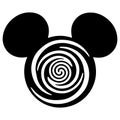 Mickey Mouse head  EPS black silhouette cutting file Royalty Free Stock Photo
