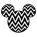 Mickey Mouse head vector image black and white cutting file Royalty Free Stock Photo