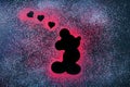 Mickey mouse icon chalkboard heart symbol