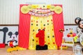 Mickey Mouse party. Decorations with Walt Disney cartoon for children.