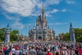 Mickey`s Royal Friendship Faire on Cinderella Castle in Magic Kingdom at Walt Disney World Resort 1 Royalty Free Stock Photo