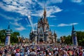 Mickey`s Royal Friendship Faire and fireworks on Cinderella Castle in Magic Kingdom at Walt Disney World Resort  4 Royalty Free Stock Photo