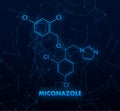 Miconazole concept chemical formula icon label, text font vector illustration