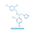 Miconazole concept chemical formula icon label, text font vector illustration
