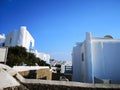Miconos greek island street view.