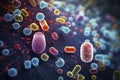 Micro bacterium and therapeutic bacteria organisms. Abstract biological background Royalty Free Stock Photo