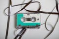 Micro Cassette Tape That A Tape Recorder Ate Royalty Free Stock Photo