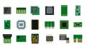Micro chip icon set, flat style Royalty Free Stock Photo