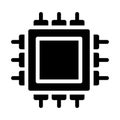 Micro chip vector glyph flat icon Royalty Free Stock Photo