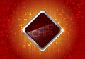 Micro Chip on red circuit pattern background design modern computer futuristic background vector.