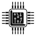 Micro cpu icon simple vector. Computer digital