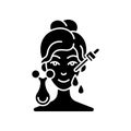 Micro current massager black glyph icon