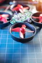 micro drone components displayed together Royalty Free Stock Photo