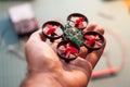 Micro drone in hand Royalty Free Stock Photo
