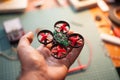 Micro drone in hand Royalty Free Stock Photo