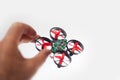 Micro drone in hand Royalty Free Stock Photo