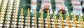 The micro elements of computer central processor unit, CPU contact pins