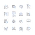 Micro-enterprising line icons collection. Entrepreneur, Small business, Start-up, Innovation, Marketing, Nerking, Self