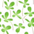 Micro green sprouts seamless pattern