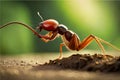 micro image of red ant ai generated.