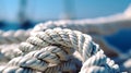 Micro image of a rope on a sailboat. Generative AI. Royalty Free Stock Photo