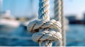 Micro image of a rope on a sailboat. Generative AI. Royalty Free Stock Photo