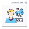 Micro influencer color icon Royalty Free Stock Photo