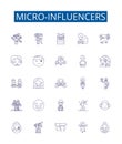 Micro-influencers line icons signs set. Design collection of Micro influencers, Social media, Influencers, Creators